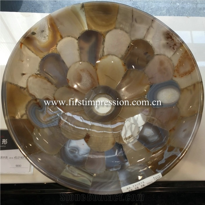 Grey Agate Slabs/China Gemstone Slabs&Tiles