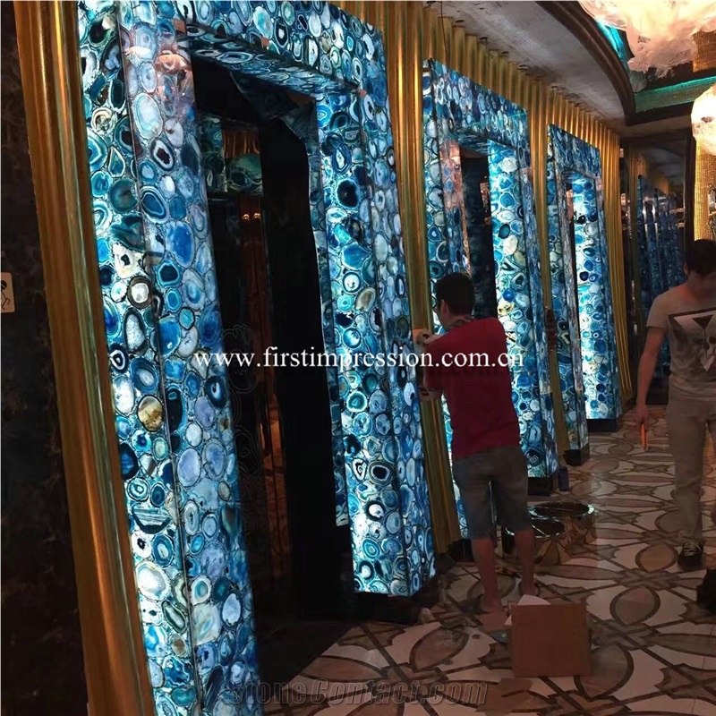 High Quality Blue Agate Slabs&Tiles for Decoration