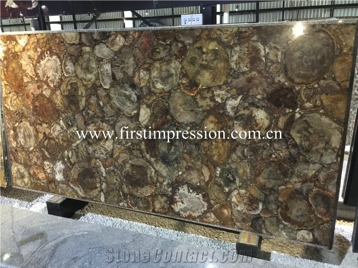 Hot Woodstone Semiprecious Stone Slabs/Natural Gemstone