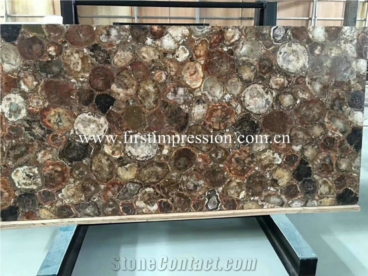 Hot Woodstone Semiprecious Stone Slabs/Natural Gemstone