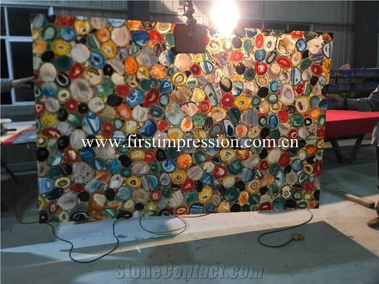 Multicolor Agate Gemstone Slabs/Semiprecious Stone
