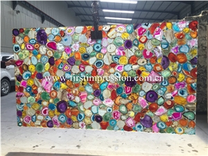 Multicolor Agate Gemstone Slabs/Semiprecious Stone