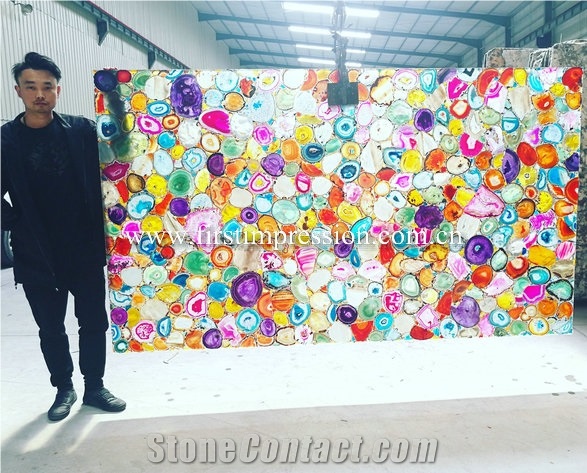 Multicolor Agate Gemstone Slabs/Semiprecious Stone