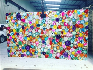 Multicolor Agate Gemstone Slabs/Semiprecious Stone
