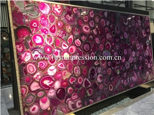 Pink Agate Slabs&Tiles/Natural Gemstone Pink Agate Slabs&Tiles/Natural Gemstone