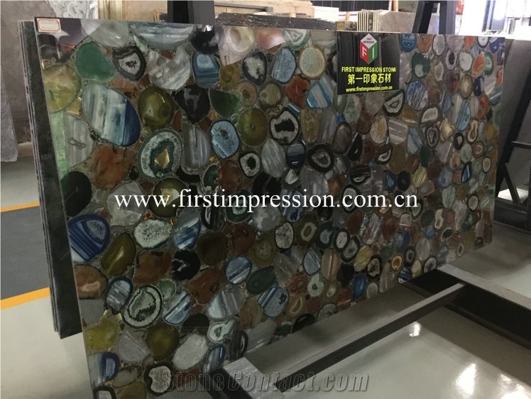 Pretty Grey Agate Semiprecious Stone Slabs/Natural Gemstone