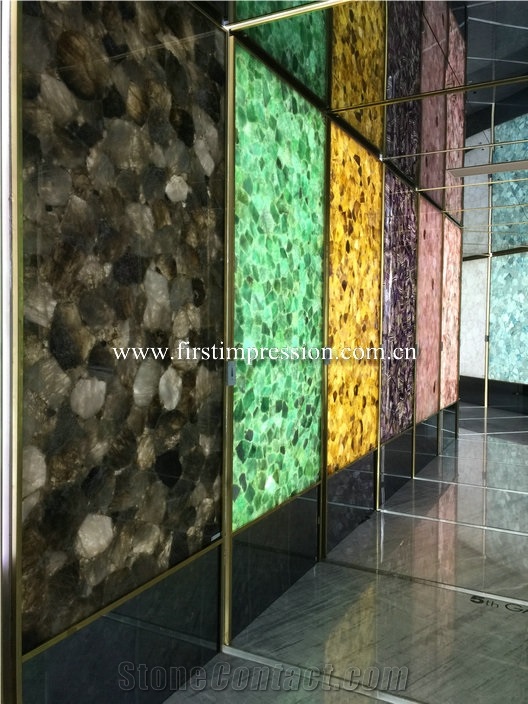 Purple Agate Slabs/China Gemstone Slabs&Tiles
