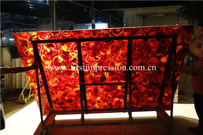 Red Agate Semiprecious Stone Slabs