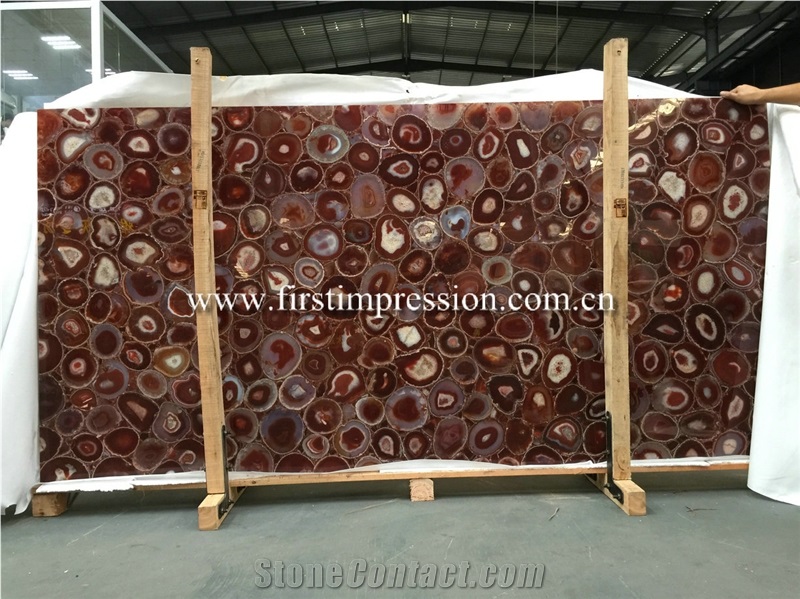 Red Agate Semiprecious Stone Slabs