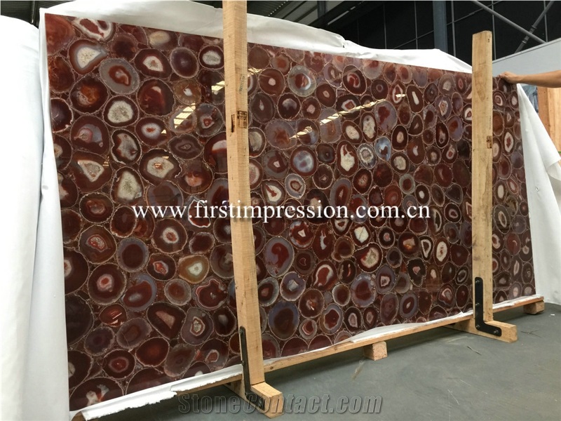Red Agate Semiprecious Stone Slabs