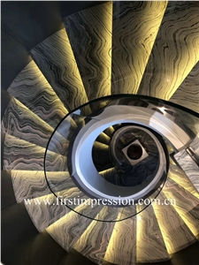 Water Cloudy Grey Marble Cut to Size&Stairs