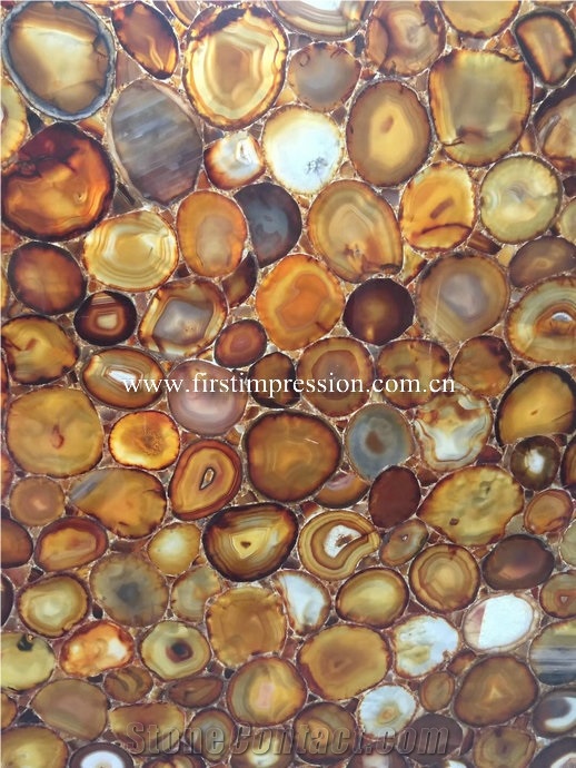 Yellow Agate Slabs, Agate Gemstone Semiprecious