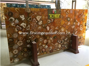 Yellow Agate Slabs/China Gemstone Slabs&Tiles
