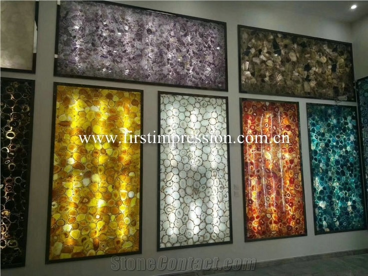 Yellow Agate Slabs/China Gemstone Slabs&Tiles