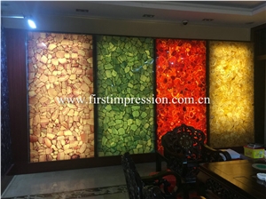 Yellow Crystal Gemstone Slabs/Semiprecious Stone