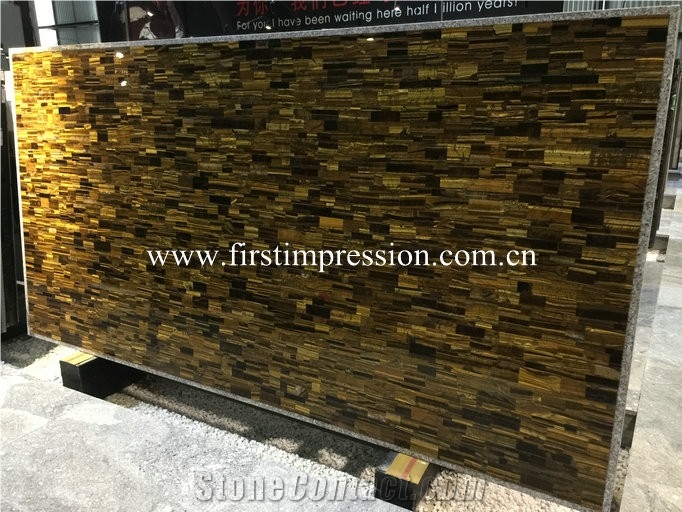 Yellow Tiger Eyes Semiprecious Stone Slabs/Natural Gemstone
