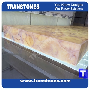 Artificial Gold Juparana Marble Look Stones Bar Top