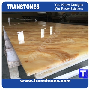 Artificial Gold Juparana Solid Surface Granite Look Stones