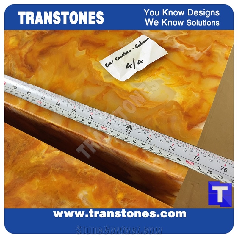 Artificial Gold Onyx Slabs Faux Stone Sheets