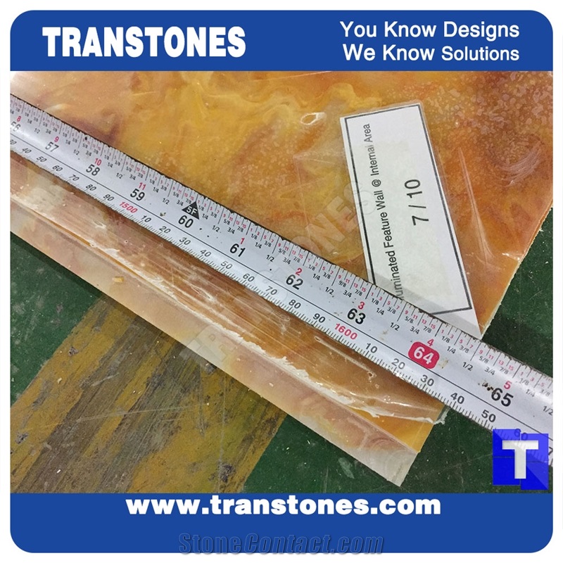 Artificial Gold Onyx Slabs Faux Stone Sheets