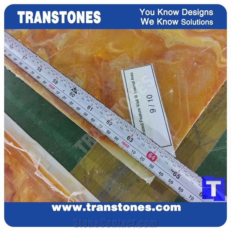 Artificial Gold Onyx Slabs Faux Stone Sheets