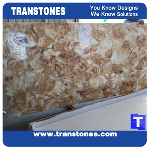 Artificial Imperial Gold Rose Marble Slab