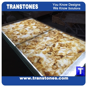Artificial Imperial Gold Rose Marble Slab