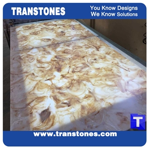 Artificial Imperial Golden Rose Marble Slab Tiles
