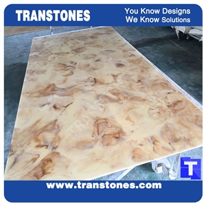 Artificial Nembro Giallo Marble Panel Slab