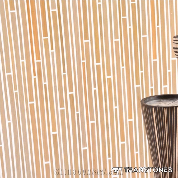 Bamboo Pole Yellow Backlit Acrylic Window Decors