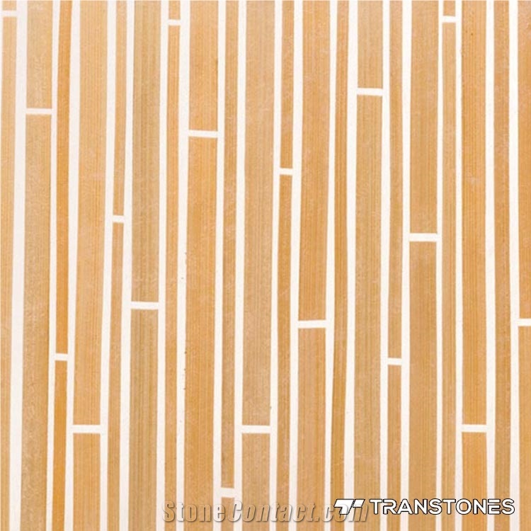 Bamboo Pole Yellow Backlit Acrylic Window Decors