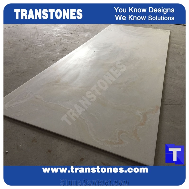 Beige Artificial Marble Panels for Desk Fabricated