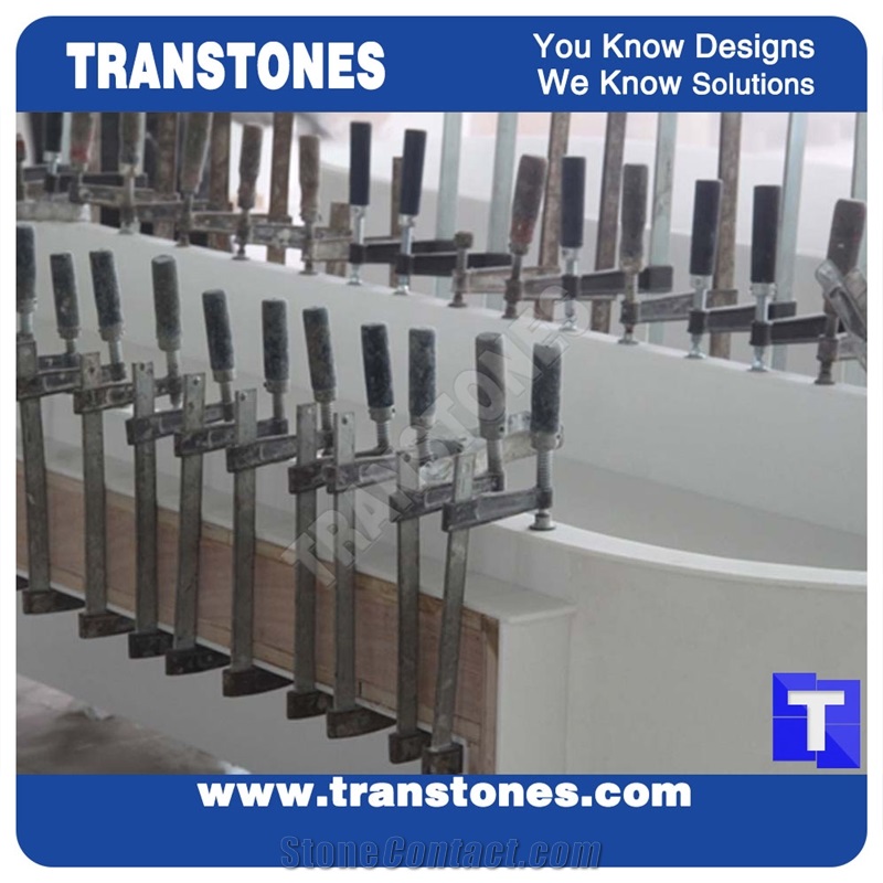 Beige Artificial Marble Panels for Desk Fabricated
