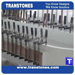 Beige Artificial Marble Panels for Desk Fabricated