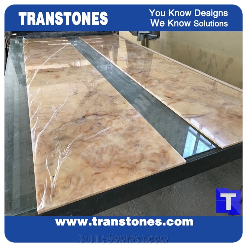 Beige Artificial Onyx Translucent Resin Panel