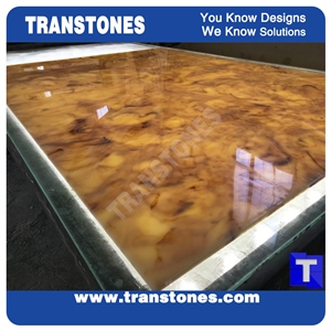 Beige Artificial Onyx Translucent Resin Panel