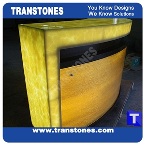 Beige Lighting Faux Crystal Alabaster Reception Countertop