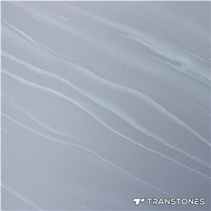 Blue Faux Stone Translucent Resign Polished Slab