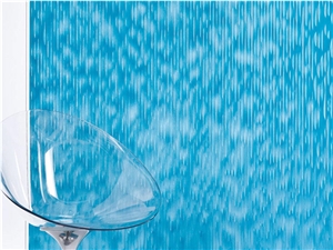 Blue Translucent Acrylic Slab Interior Wall Design