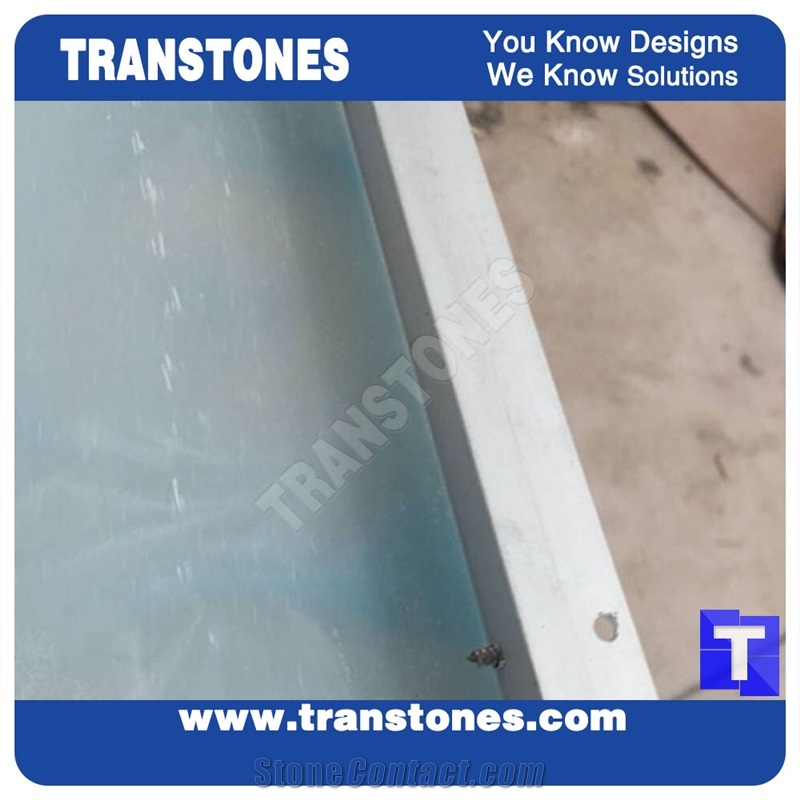 Blue Translucent Resin Faux Onyx Ceiling Panel
