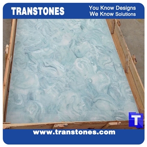 Blue White Translucent Panel for Interior Decors