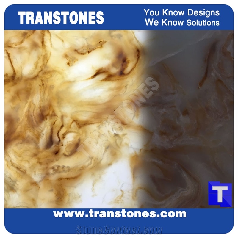 Brown Translucent Faux Marble for Commercial Top