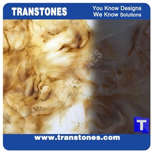 Brown Translucent Faux Marble for Commercial Top