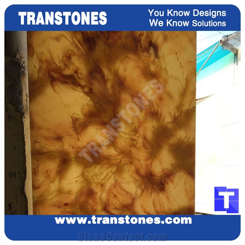 Brown Translucent Faux Marble for Commercial Top