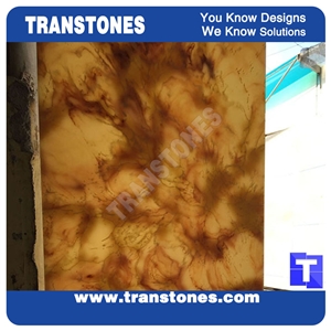 Brown Translucent Faux Marble for Commercial Top