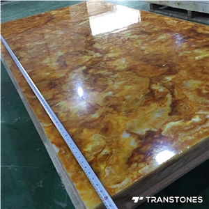 Brown Translucent Resin Panel Faux Alabaster Slab &Tile