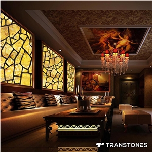 Building Stone Wall Covering Wooden Faux Onyx Sheet