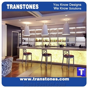 Crystal Beige Artificial Onyx Panel for Bar Top