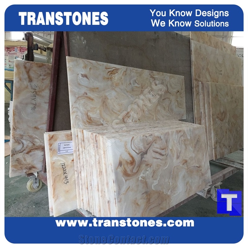 Faux Alabaster Panel Translucent Brown Onyx Stone