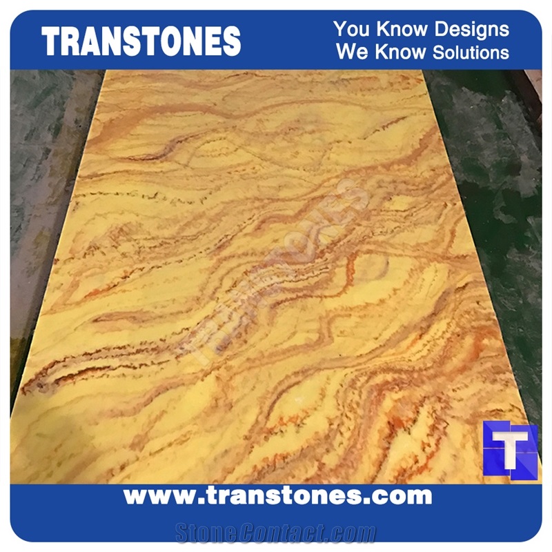Faux Backlit Acrylic Panels for Reception Desk